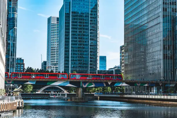 Photo of The modern architecture of the subway Canary Wharf in London's Docklands