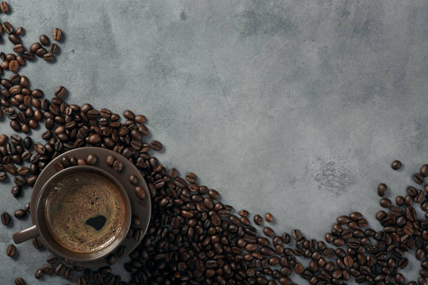 istock A cup of coffee and coffee beans on the table. 