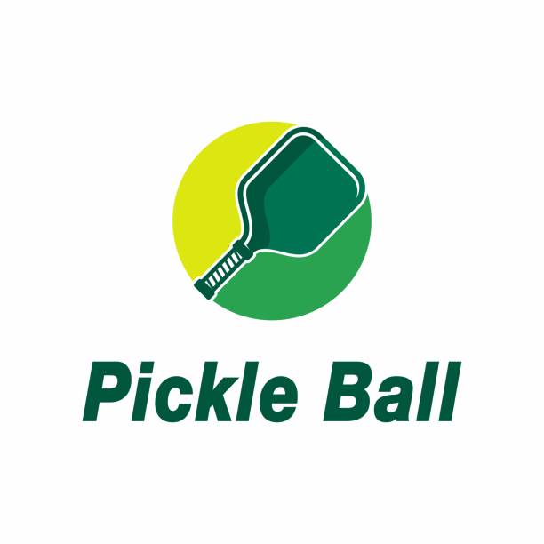 Pickleball icon in modern minimalist style Pickleball icon in modern minimalist style pickleball stock illustrations