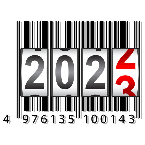 2023 New Year counter, barcode calendar illustration vector art illustration