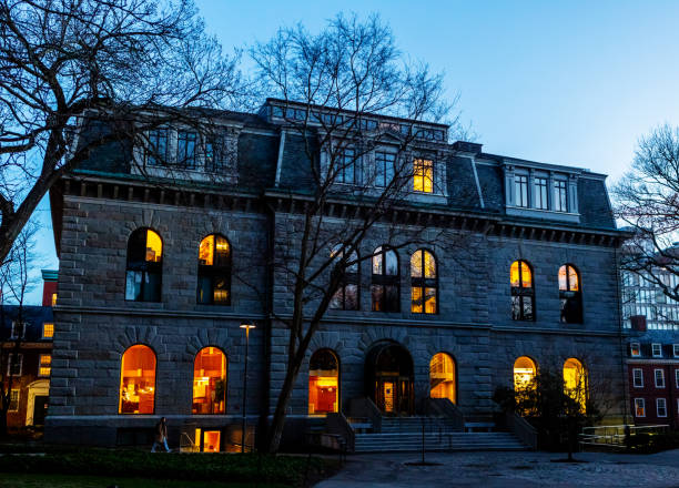 Facade of a Building in the Wintertime in the early morning