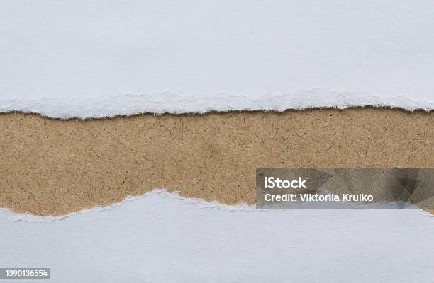 Paper Background With Place For Ads Stock Photo - Download Image Now - Cut Or Torn Paper, At The Edge Of, Tearing