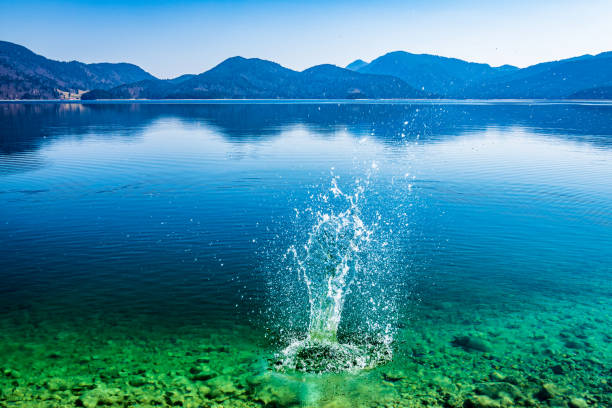 watersplash at a lake in bavaria - walchensee