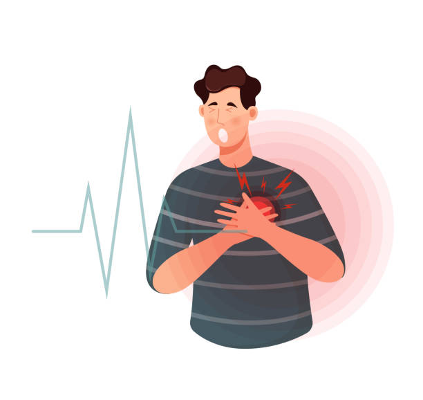 симптомы сердечного приступа - значок акции - pain heart attack heart shape healthcare and medicine stock illustrations