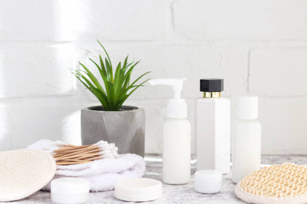 istock Different eco-friendly bathroom accessories and cosmetics. Various moisturizers, ear sticks, facial sponges, and soaps. Zero waste concept 1390156170