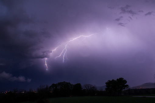 The first thunderstorm of the spring season, in Elkton, Virginia