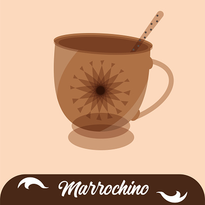 Isolated hot marocchino coffee drink Vector illustration