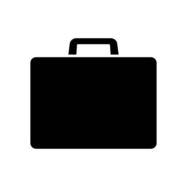 ilustrações de stock, clip art, desenhos animados e ícones de diplomat icon. briefcase, case. black silhouette. side view. vector simple flat graphic illustration. isolated object on a white background. isolate. - warehouse working job occupation