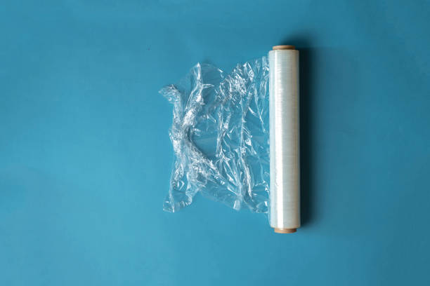 istock plastic trasparent package film flat lay, view from above 1390174366