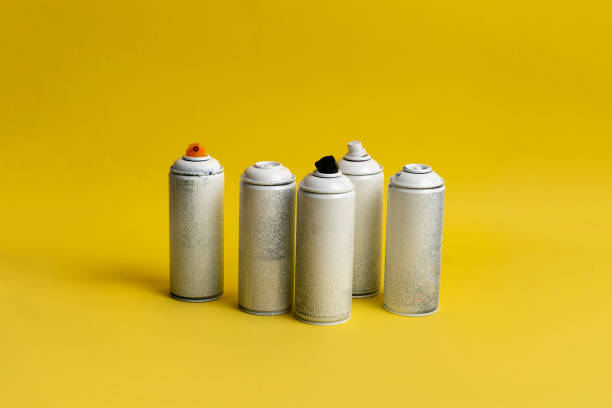 istock white abstract spray paint cans, aerosol art concept 1390174383
