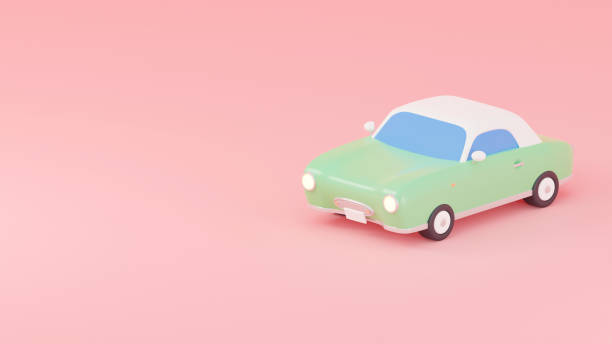 istock Image of retro car composed of 3D illustration. 1390176774