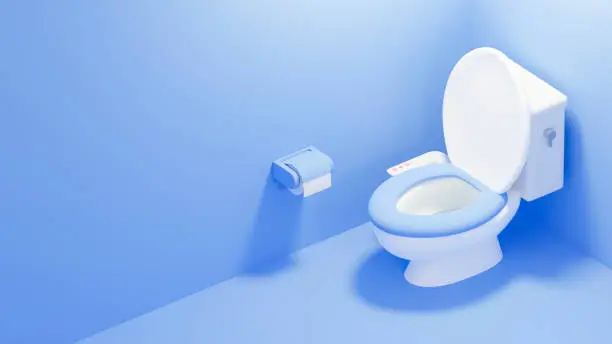 Image of toilet composed of 3D illustration.