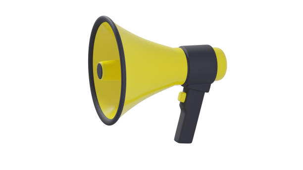 istock Illustration of a megaphone drawn at 3DCG. Shoot from the side. 1390177087