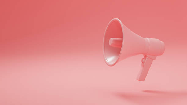 istock Illustration of a megaphone drawn at 3DCG. Shoot from the side. 1390177099
