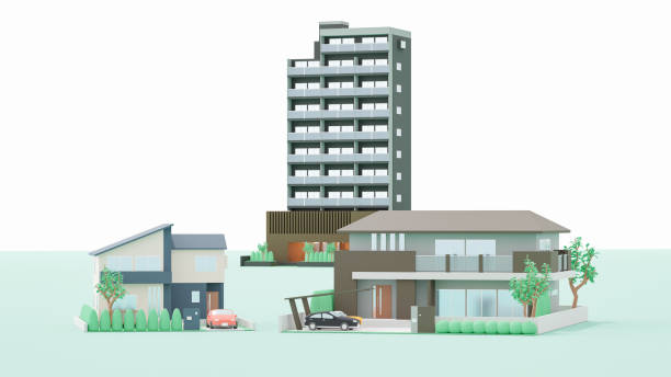 istock Image of housing consisting of 3D illustration. 1390177215