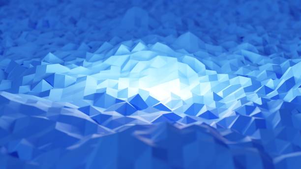 istock Illustration of light illuminating around 3D rendering art. Blue. 1390177311