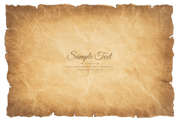 old parchment paper sheet vintage aged or texture isolated on white background old parchment paper sheet vintage aged or texture isolated on white background. sheet metal rolling stock illustrations