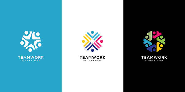 set of teamwork people community   design