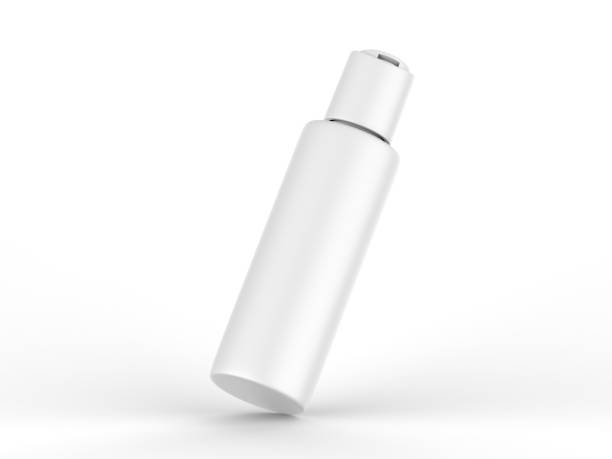 istock Blank cosmetic bottle with disc press cap for branding and mock up, ready for design presentation, 3d render illustration. 1390201245