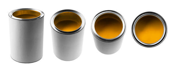istock A jar with yellow paint in different angles on a white background 1390205535