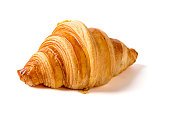 1 croissants isolated on a white background.