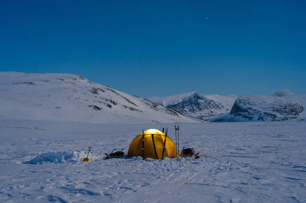istock Winter campsite in the snow 1390211799