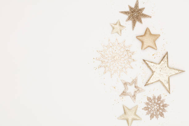 istock Christmas flatlay decor background on the white wooden table. 1390232960