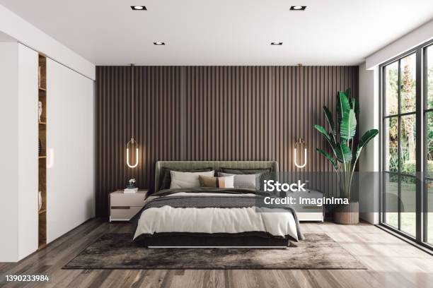 Modern Luxury Bedroom Stock Photo - Download Image Now - Bedroom, Hotel, Luxury