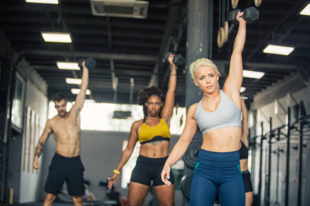 Cross-fitters at gym training