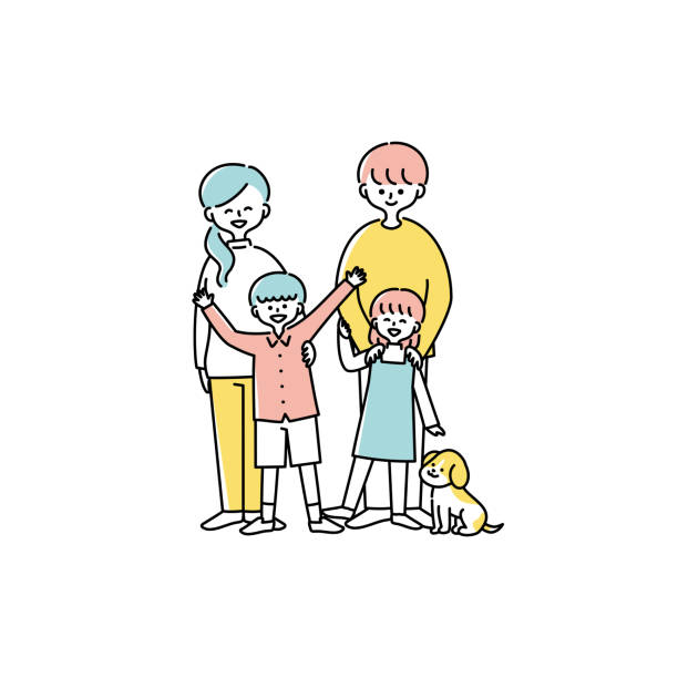 Clip art of happy family Clip art of happy family family reunion clip art stock illustrations