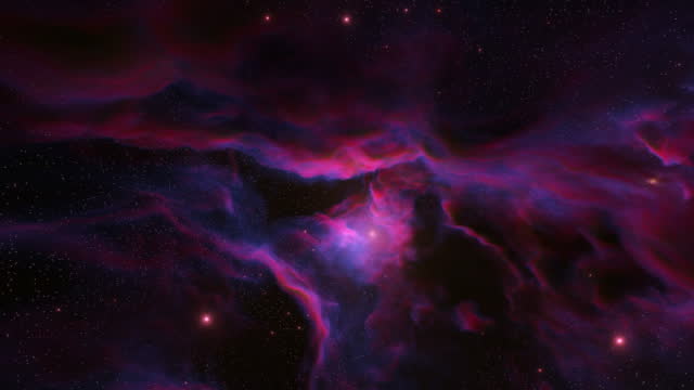 luminous purple nebula of outer space
