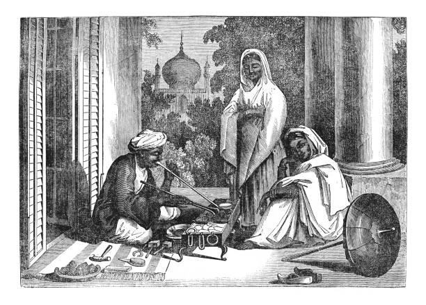Vintage engraved illustration - Sonah wallah or itinerant goldsmith of India