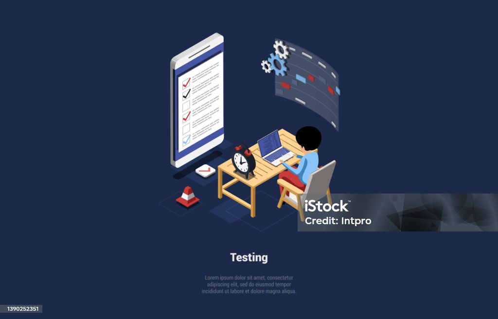 Software Developer Testing A Mobile App Concept Of App Testing Mobile Application Development Process Software ...