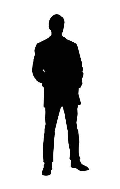 istock Silhouette of Modern Man in Autumn Coat 1390256053