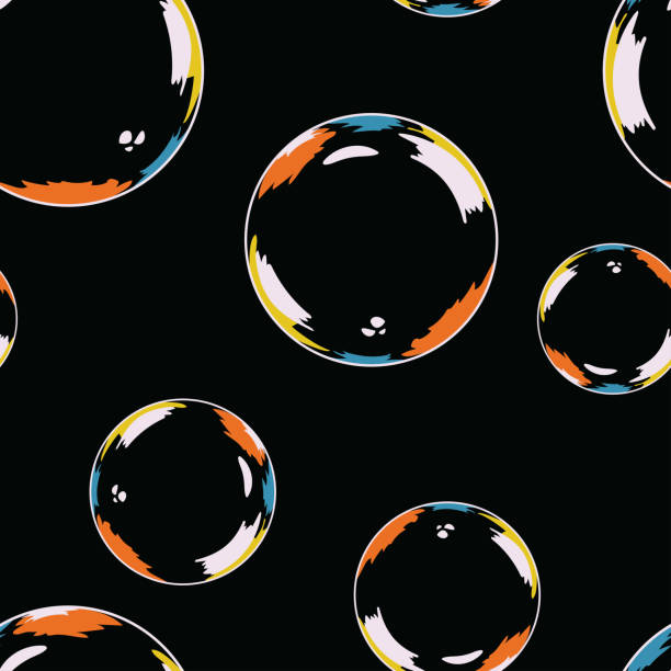 пакет «bubbles on black - pop art rainbow backgrounds abstract stock illustrations