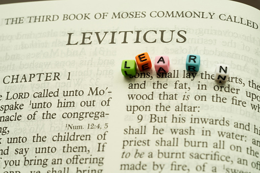The third book of Moses commonly call Leviticus. Holy Bible Book for bakground ad inspiration