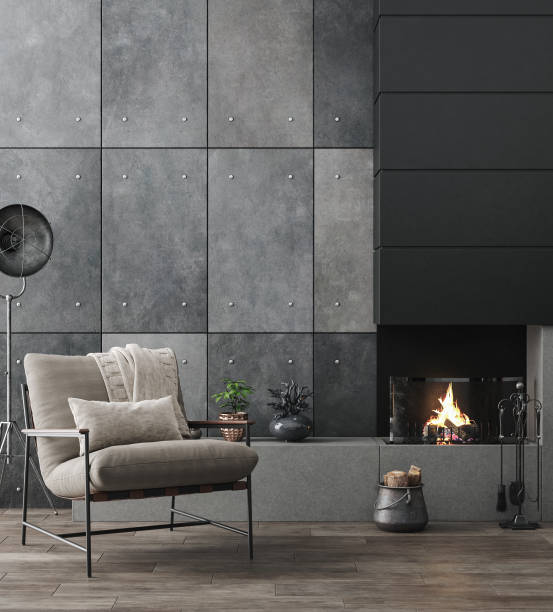 istock Living room interior in loft, industrial style 1390262057