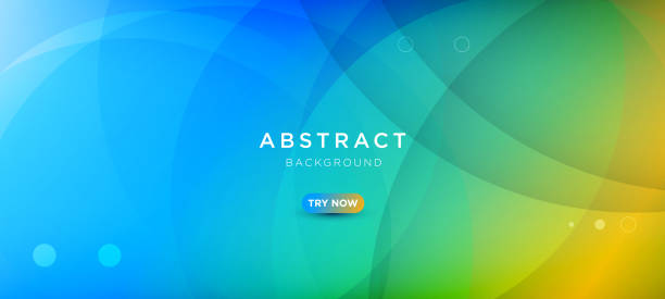 abstract blue and green gradient geometric shape circle background. modern futuristic background. can be use for landing page, book covers, brochures, flyers, magazines, any brandings, banners, headers, presentations, and wallpaper backgrounds - blue background stock illustrations