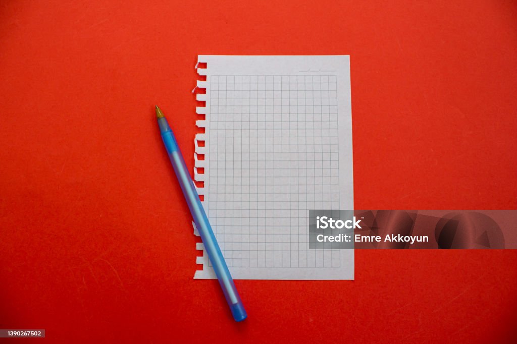 One Page Notepad Blank Open Notepad Page Top View Stock Photo - Download Image Now ...