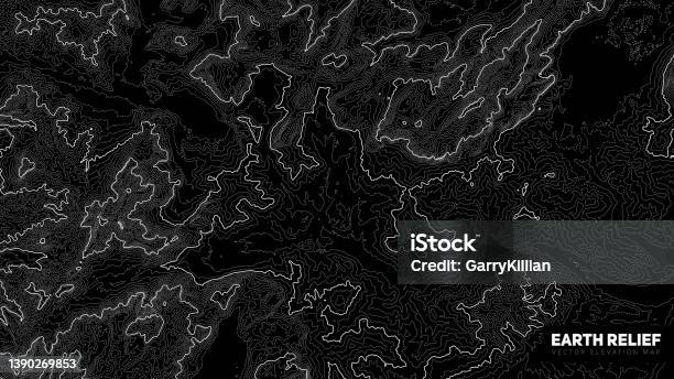 Relief Map Vector Vector Abstract Earth Relief Map Generated Conceptual Elevation Map ...
