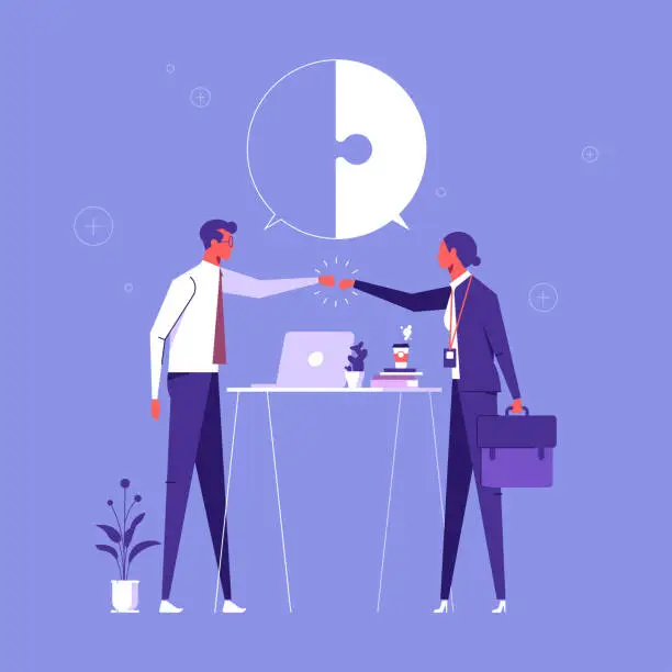 Vector illustration of Teamwork or partnership and success concept