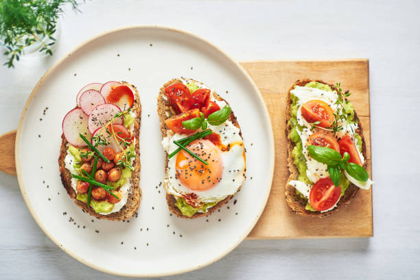 istock Vegetarian egg sandwiches on white background.. 1390270484