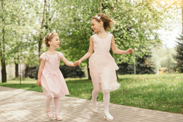 Children girls talking at ballet studio