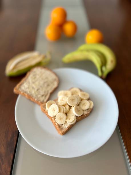 istock Banana sandwich on granary bread 1390272477