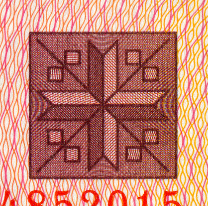 Cross Badge Pattern Design on Banknote