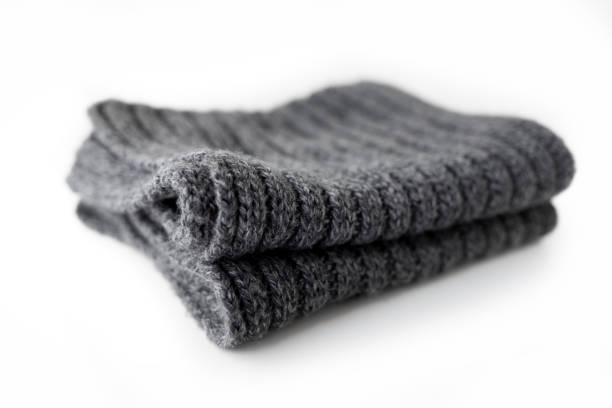Dark winter scarf - isolated on white background