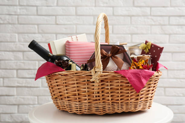 3,700+ Gift Basket Stock Photos, Pictures & Royalty-Free Images - iStock |  Wine gift basket, Christmas gift basket, Holiday gift basket