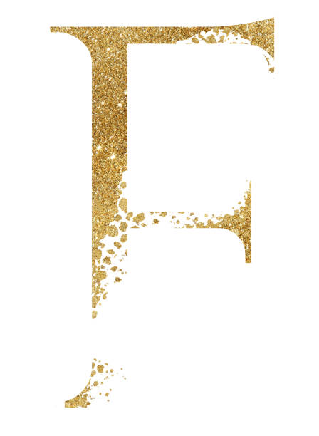 istock Golden glitter capital letter F with dispersion effect isolated illustration 1390280439
