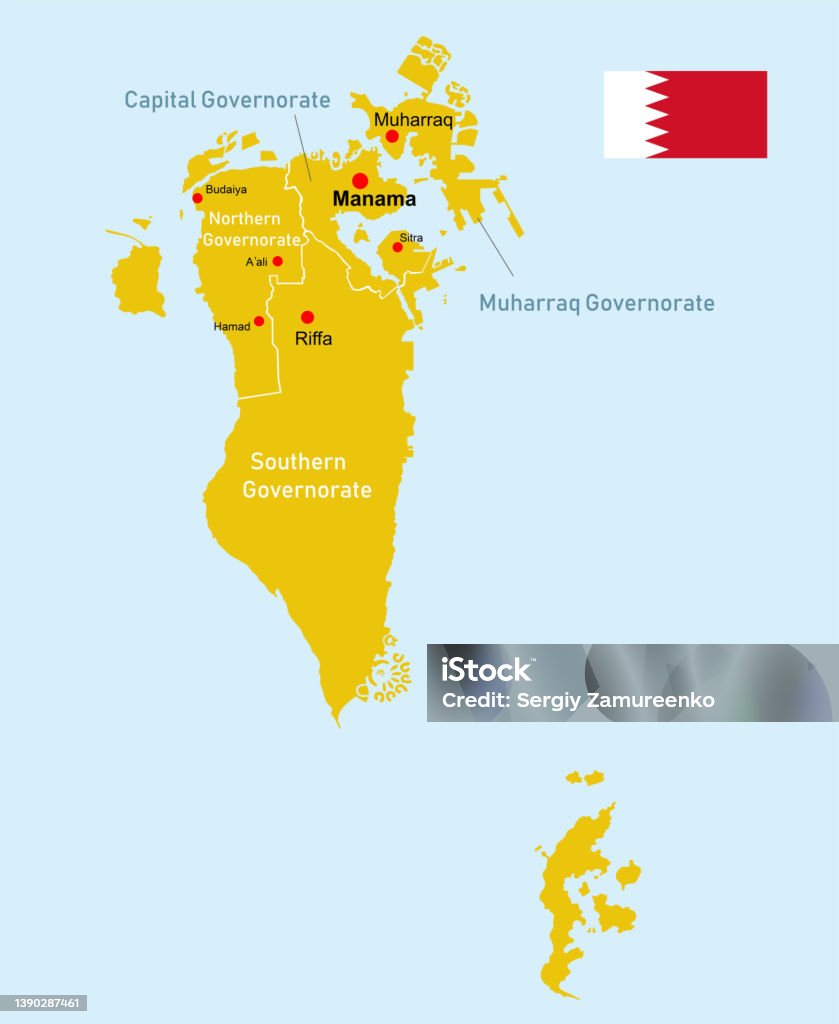 Bahrain In Asia Bahrain Map Stock Illustration - Download Image Now - Asia, Bahrain ...