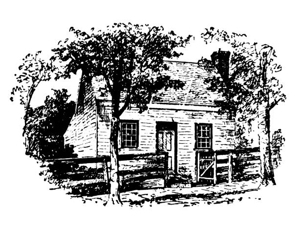 Antique illustration of USA, Ohio landmarks and companies: Point Pleasant, Birthplace of U S Grant vector art illustration